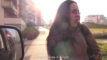 african girl watches man masterbate in car