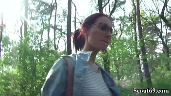 college redhead teen lia in public casting