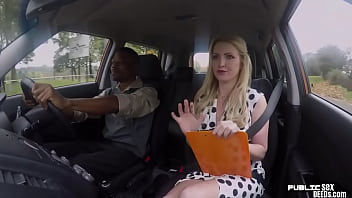 Big tit teacher fucked in interracial car couple Big tit teacher fucked in interracial car couple