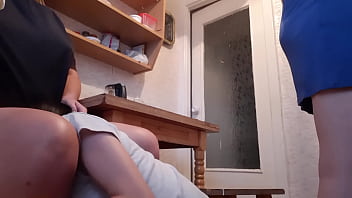 We fuck in the kitchen behind our maid's back We fuck in the kitchen behind our maid's back