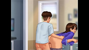 Summertime mamãe na cozinha