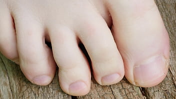 Nude feet show and play in the woods Nude feet show and play in the woods