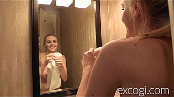 Redhead beauty riding for facial Redhead beauty riding for facial