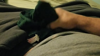 Jerking off in basement in neighbors pantys Jerking off in basement in neighbors pantys