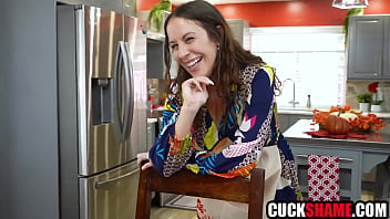 Cuckold husband sharing wife with thanksgiving day guest Cuckold husband sharing wife with thanksgiving day guest