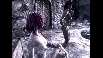 Two busty sexy bi sexual females wander the lands looking for hot erotic adventures