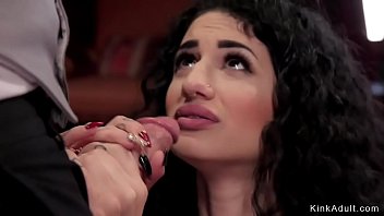 Tied slave on sybian trained to serve by master while big tits maid sucking his cock Tied slave on sybian trained to serve by master while big tits maid sucking his cock
