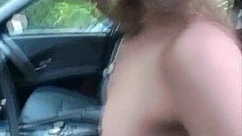 Teen gf strips in a car Teen gf strips in a car
