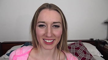 Riley reynolds cute blonde coed pov blowjob and huge messy facial