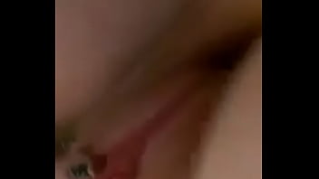 Dirty whore fingering in the bsthroom