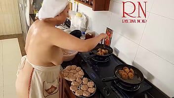 Nudist housewife regina noir cooks at the kitchen naked maid naked housewife s2