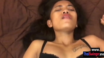 Sexy asian teen swallowed big cock and jumped on it after blowjob Sexy asian teen swallowed big cock and jumped on it after blowjob
