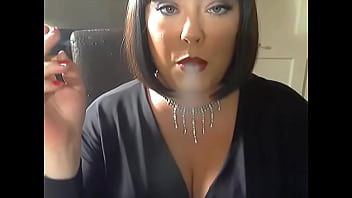 Chubby mistress smoking 2 cork cigarettes