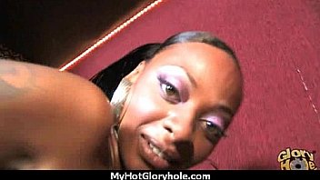 Ebony teen shows off her blowjob skills at gloryhole 12