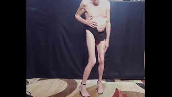 Busy bottom naked in new lingerie