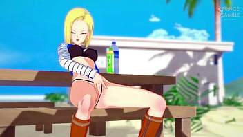 Android 18 takes advantage of the city alone to touch itself Android 18 takes advantage of the city alone to touch itself