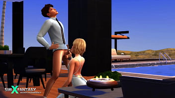 Teen wants sex by the pool 3d animation Teen wants sex by the pool 3d animation