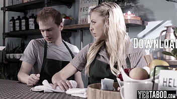 Slender blonde barista babe gets railed by her big dick boyfriend in public Slender blonde barista babe gets railed by her big dick boyfriend in public