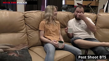 Stacy shepard lets officer tampa stop by her step-parents house after his shift for another blowjob