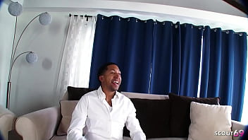 Huge bouncing boobs and round ass brown ebony cougar bitch soleil get hard fucked by big dick boy