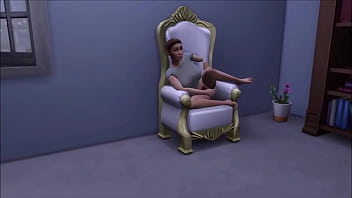 Big breasted college drop out lays around nude in her backyard masturbating while being watched