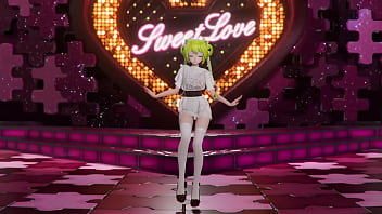 Hatsune miku shake it hentai vocaloid undressing dance tatto white socks mmd 3d blonde hair clip