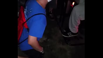 Clown sucking on feet at the 2018 gathering of the juggalos parking lot party
