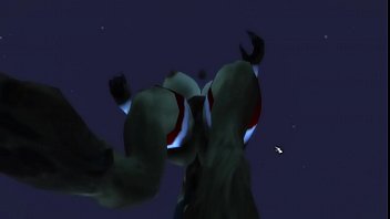 Slutty worgen santa girl swimming
