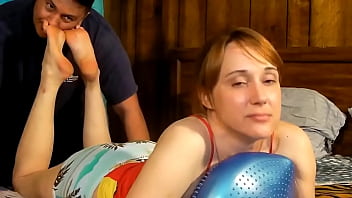 Jewels glass has very pretty feet & face since it had been so long since he had seen her he had to lick both &