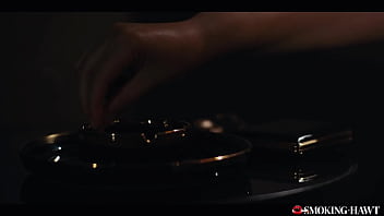 Valentina nappi smoking cigarette - sexy italian girl with red lipstick prepares for blowjob & handjob