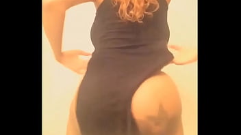 Amateur video of redbone shaking and twerking in black thong & dress