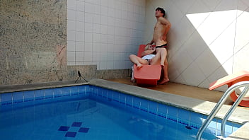 My sister-in-law thought she was alone at home so i caught her masturbating in the pool i couldn't resist and went to help her