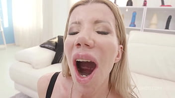Filthy whore addicted to anal takes three massive loads after a ruthless session of stretching screaming and nonstop horny action