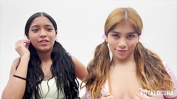 Putalocura - bukkake facial para la zorra morenita kali y la peruana marina gold lo traga todo
