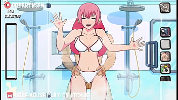 Shower against glass creampied with different characters getting fucked with big tits - hole house