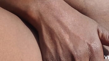 Horny flower get pool cleaner to clean her pussy before fucking her and his cum all over her pussy