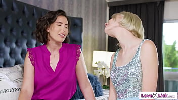 Milf casey calvert cannot resist when her gfs teen lena anderson gives her a sudden blonde has never licked and devours caseys shaved pussy