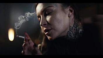 Tattoed beauty loves to smoke while sucking cock reverse cowgirl - smoking cigarette fetish porn