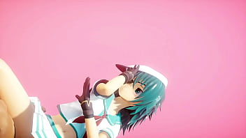 Kantai collection kiso hentai dance and sex cowgirl position undress mmd 3d blue hair clip