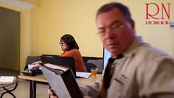 Grow like a tower giant secretary in the office the manager guy is very surprised by her height s1