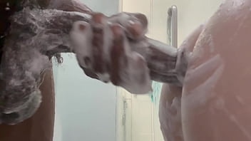 Her ass wasn’t ready for his thick cock—way too big to fit without effort she gasps and squirms as he pushes deeper stretching her out while wife’s at sleep