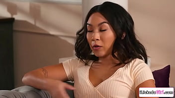 Kimmy kimm lets her stepmom check her breast before undergoing milf gets horny so the asian teen lets her lick and finger her pussy