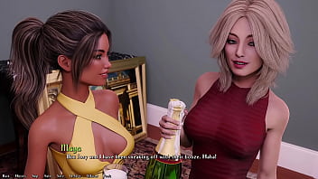 Being a dik #45 - short haired brunette with small tits sucks my big white cock while busty blonde sorority girl looks and tourches herself