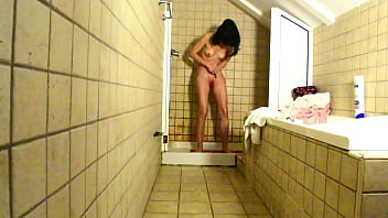 Ariel ortiz got out of bed very horny so while she showered she masturbated with her toys in her shower