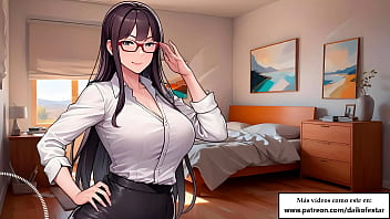 Tu maestra se folla tu culo como castigo por no aprobar rol con instrucciones para anal y masturbación