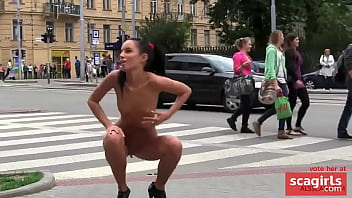 girl naked walk outside