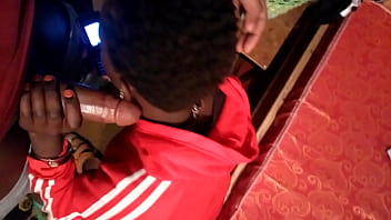 ebony sucking dick while talking on the phone