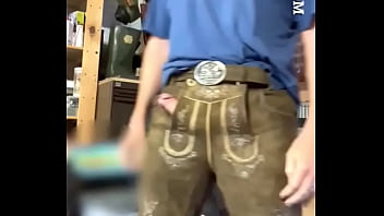 huge boner in leather pants