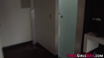 latina woman sucks black cum