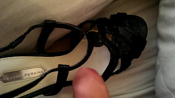 cum on dangling strappy heels